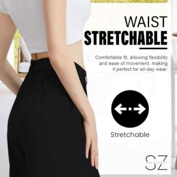 Stylish SASSY ZOEY Wide Leg Pants for Women in Black