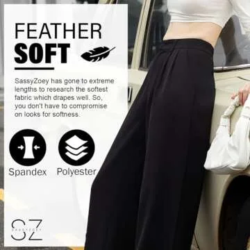 Stylish SASSY ZOEY Wide Leg Pants for Women in Black