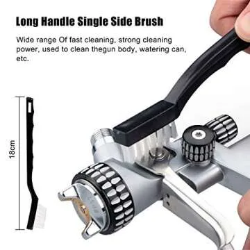 17pcs Multi-Purpose Spray Gun Cleaning Kit,Nylon Brushes Paint Gun Cleaning Kit Mini Brushes & Needles for Clean Airbrush Nozzles Spray Guns Tattoo Equipment (17)