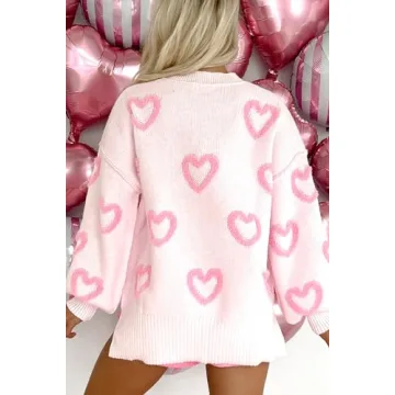 Women's Cute Heart Sweater for Valentine's Day Casual Wear