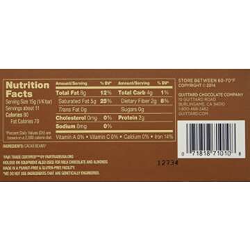 Guittard, 100% Unsweetened Chocolate Baking Bar, 6oz Package (Pack of 4)4