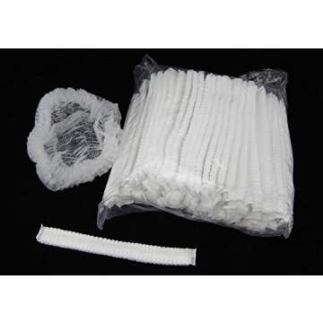 100 Disposable Mop Mob Bouffant Caps 21inch Clipped Hair Head Cover Net for Salon or Spray Tan