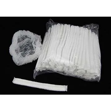 100 Disposable Mop Mob Bouffant Caps 21inch Clipped Hair Head Cover Net for Salon or Spray Tan