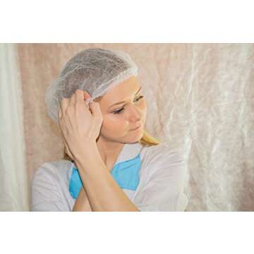 100 Disposable Mop Mob Bouffant Caps 21inch Clipped Hair Head Cover Net for Salon or Spray Tan