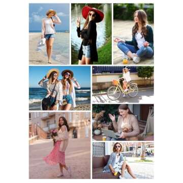 BALEAF Women's Lightweight Cardigan with Pockets Long Sleeve Shirts Open Front Sweaters Casual Loose Long Jackets Soft Drape Blue M