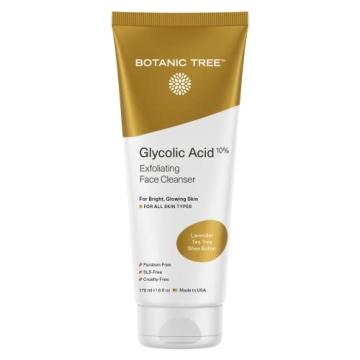 Botanic Tree Glycolic Acid Face Wash - Exfoliating Cleanser with 10% Glycolic Acid and Salicylic Aci...