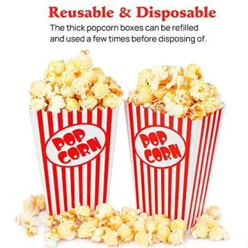 Zahaat 25 Mini Popcorn Boxes 5.5 Inches Tall Red and White Popcorn Bags Mini Pop Corn Buckets and Container for Movie Theater, Home, Carnival Party, Decorations
