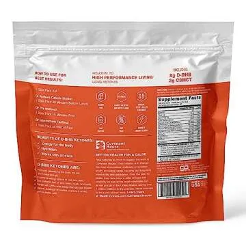 Real Ketones MCT & BHB Exogenous Ketones Drink Mix Packets Elevate Keto Electrolytes Powder Packets No Sugar with 4 Main Electrolytes Plus Hydrating Proprietary Keto BHB - 30 Pack Orange