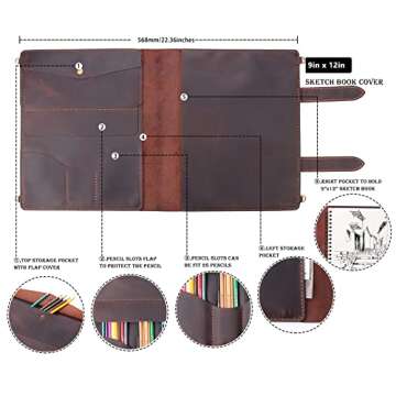 Robrasim Handmade Leather Sketchbook Cover for Artists