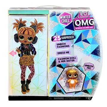 L.O.L. Surprise! O.M.G. Winter Chill Missy Meow Fashion Doll & Baby Cat Doll with 25 Surprises