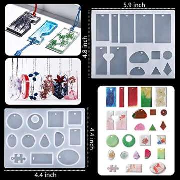 148 Pieces Resin Silicone Casting Molds and Tools Set for DIY Jewelry Decoration Craft Making Meganeopre