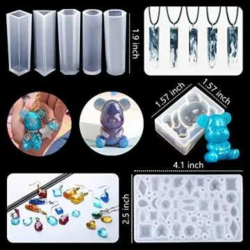 148 Pieces Resin Silicone Casting Molds and Tools Set for DIY Jewelry Decoration Craft Making Meganeopre