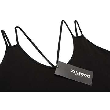 Zeagoo Pleated Flowy Tank Top for Women - Black
