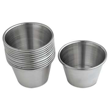 Adcraft OYC-2/PKG Stainless Steel Sauce Cup, 2-1/2 oz. (Pack of 12)