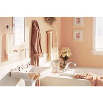 Moen Donnor Collection Chrome 6.25-Inch Diameter Wall Mount Contemporary Bathroom Hand-Towel Ring, P5860