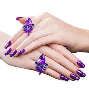 Beaute Galleria 24 Pieces Mixed Colors Nail Art DIY Holographic Shattered Broken-Glass Reflective Mirror Shard Effect Rainbow Thin Iridescent Cellophane Films Foils