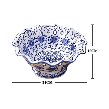 Elegant Blue and White Porcelain Fruit Bowl for Any Occasion