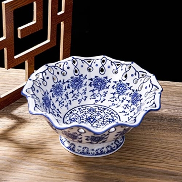 Elegant Blue and White Porcelain Fruit Bowl for Any Occasion
