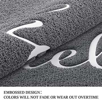 BeneathYourFeet Door Mat (30"x17.5",Grey), Welcome Mat Low Profile Floor Mat Front Doormat Indoor Outdoor Door Non Slip Rugs for Entryway, Patio, High Traffic Areas