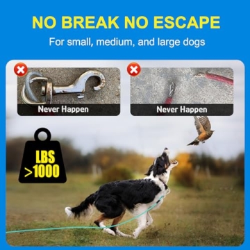 Durable Dog Tie Out Cable for Pets – Heavy Duty Tether