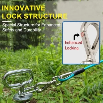 Durable Dog Tie Out Cable for Pets – Heavy Duty Tether