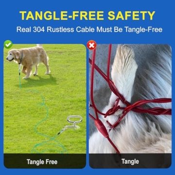 Durable Dog Tie Out Cable for Pets – Heavy Duty Tether