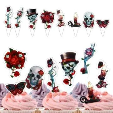 Gothic Halloween Cupcake Toppers - Set of 24 Unique Decor