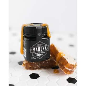 Kiva Raw Manuka Honey - Certified UMF 15+, MGO 514+ 100% Pure Genuine New Zealand, Non-GMO, Traceable (8.8oz/250g Bottle)