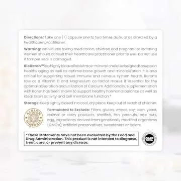 Pure TheraPro Rx Bio Boron, 5mg/Capsule, 180 Capsules, Bororganic Glycine Boron Supplements for Men & Women, Vegan Mineral Supplements for Bones, Cardiovascular Function & Immunity Support