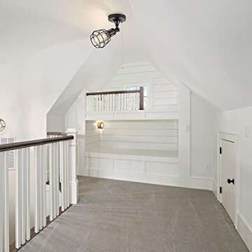 Industrial Farmhouse Close to Ceiling Light with Pull Chain