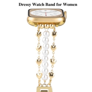 Stylish YONWORTH Pearl Beaded Band for Apple Watch
