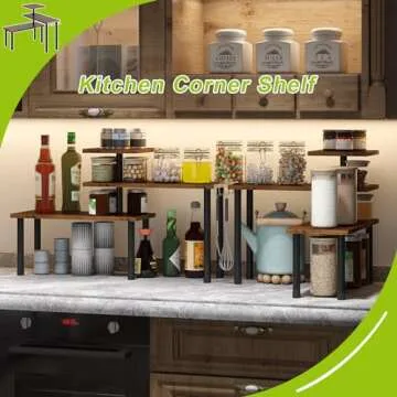 BMOSU Kitchen Corner Shelf - Sturdy Countertop Organizer