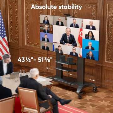 ONKRON Mobile TV Stand for 60-100 Inch TVs up to 301 lbs, Large & Heavy Duty TV Stand Height Adjustable max VESA 1000x600 - Mobile TV Cart Rolling TV Stand Tall/Portable TV Stand on Wheels