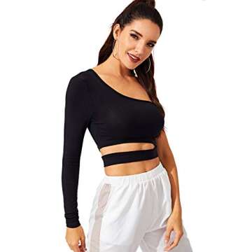 Stylish One Shoulder Cutout Crop Top for Women