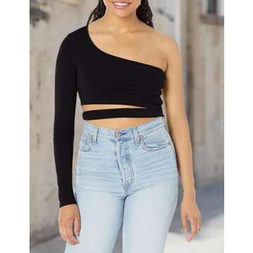 Stylish One Shoulder Cutout Crop Top for Women