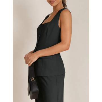 Tankaneo Women's Square Neck Sleeveless Vests for Work