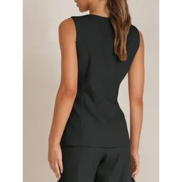 Tankaneo Women's Square Neck Sleeveless Vests for Work