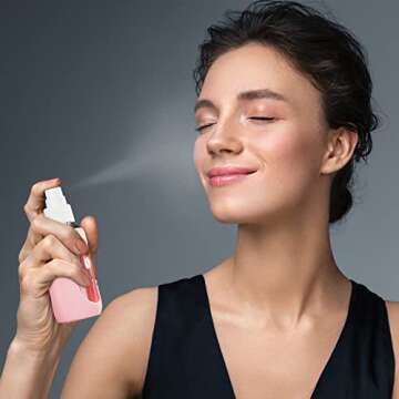 HOMBYS Empty Clear Glass 2oz Small Spray Bottles with Silicone Sleeve Protection - Refillable Containers for Travel, Cleaning Solutions, Essential Oils, Sanitizers - Fine Mist Spray - 4 Pack-Clear