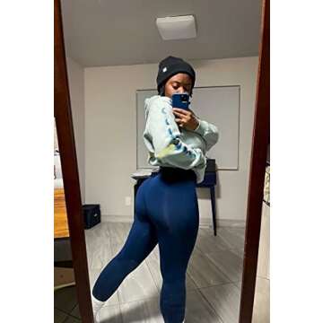 AUROLA Intensify Seamless Scrunch Legging Women Yoga Pants 7/8 Tummy Control Amplify Running for Workout Fitness Sport-25'' (XL, Tuxedo Blue)