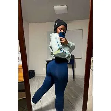 AUROLA Intensify Seamless Scrunch Legging Women Yoga Pants 7/8 Tummy Control Amplify Running for Workout Fitness Sport-25'' (XL, Tuxedo Blue)