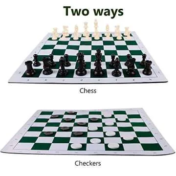 Juegoal 20" Portable Chess & Checkers Set - 2 in 1 Travel Board Games for Kids and Adults