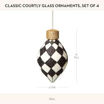 Mackenzie-Childs Classic Courtly Glass Ornaments Set