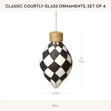 Mackenzie-Childs Classic Courtly Glass Ornaments Set