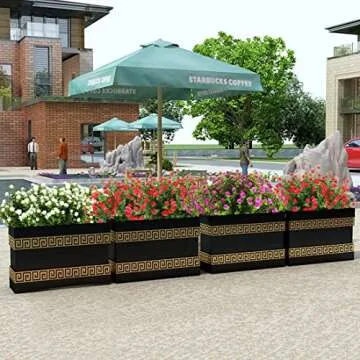 Outdoor Artificial Plant UV Resistant Fake Stems Plants, Faux Plastic Greenery for Indoor Outside Hanging Plants Garden Porch Window Box Home Wedding Farmhouse Outdoor Decorations for Patio (Red)