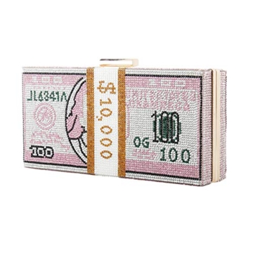 Classic Dollar Style Evening Bags With Diamond Shoulder Bag Wallet Clutch Crossbody Bag with Chain S...