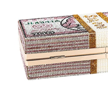 Classic Dollar Style Evening Bags With Diamond Shoulder Bag Wallet Clutch Crossbody Bag with Chain Strap Pink