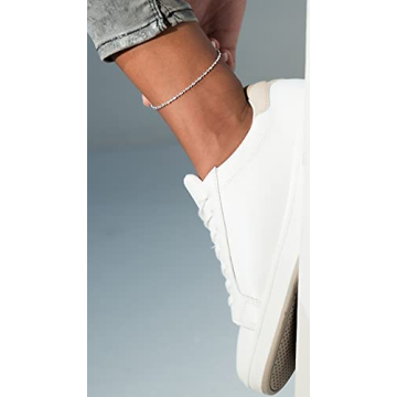 Miabella 925 Sterling Silver Diamond-Cut Anklet Bracelet