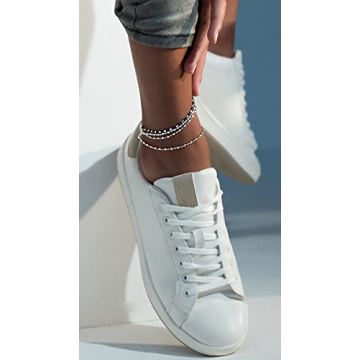 Miabella 925 Sterling Silver Diamond-Cut Anklet Bracelet