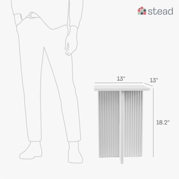 Square Fluted Accent Side Table - Modern Design for Every Room