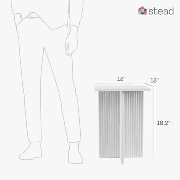 Square Fluted Accent Side Table - Modern Design for Every Room